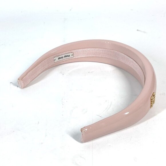 MIUMIU 5IH025 logo Hair band head band Katyusha enamel pink - Picture 15 of 16